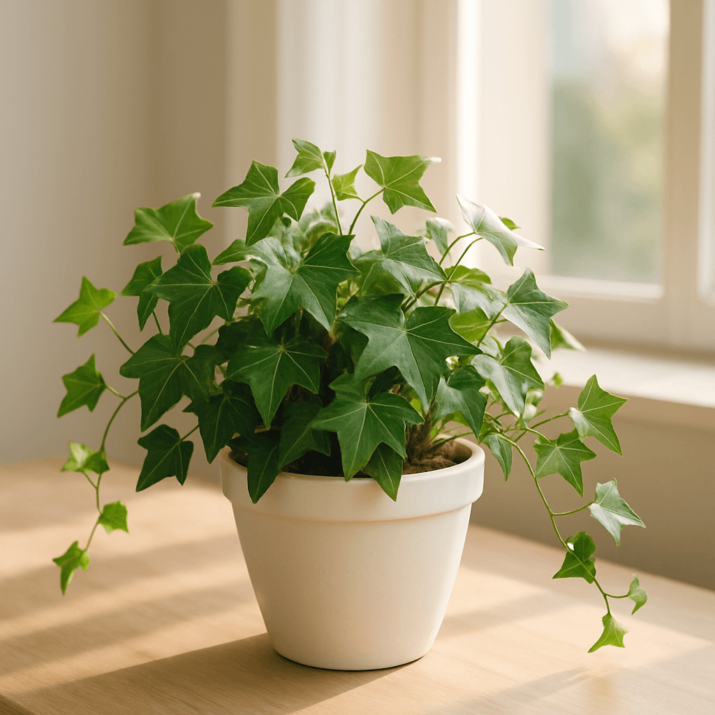 English Ivy (Hedera helix) in a pot near a window