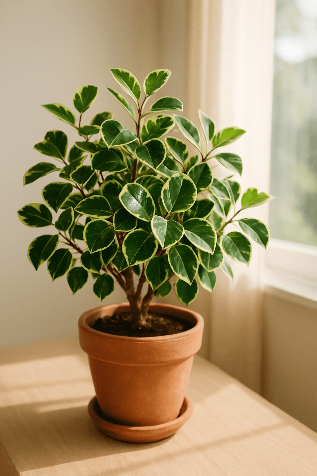 Sweetheart Ficus (Ficus triangularis) with distinctive triangular or heart-shaped small leaves