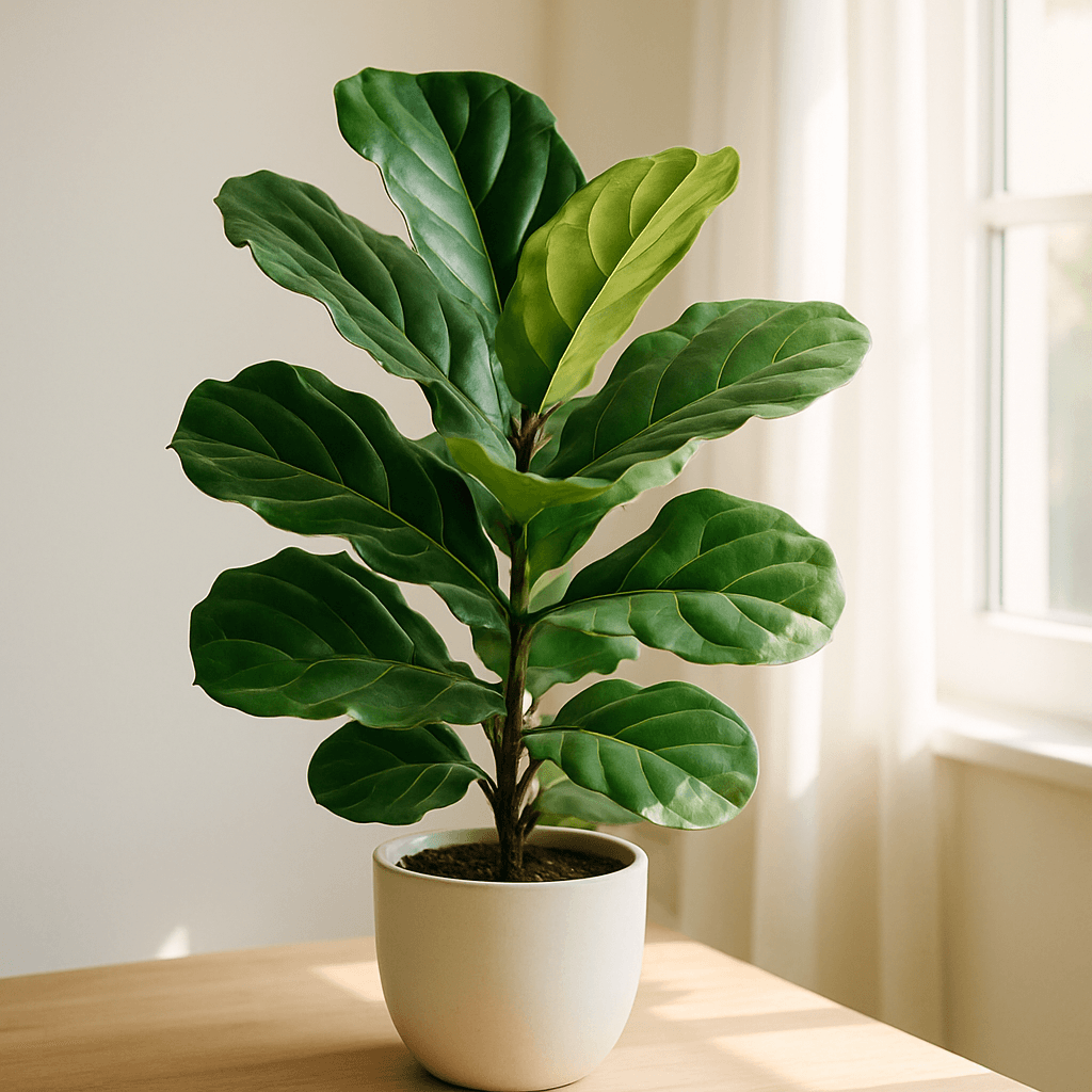 Fiddle Leaf Fig (Ficus lyrata) in a pot near a window