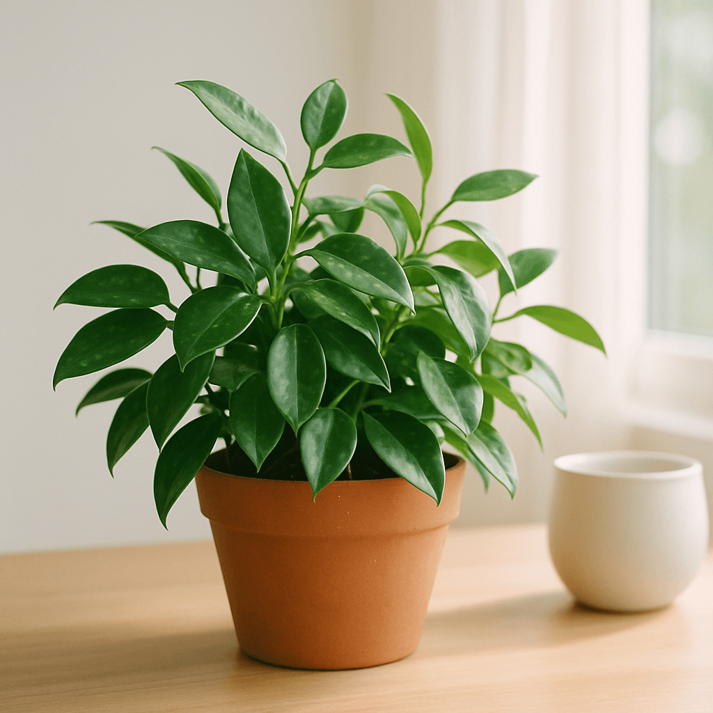 Hoya (Hoya carnosa) in a pot near a window