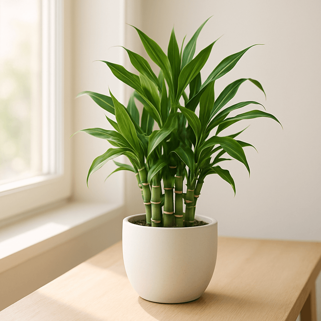Lucky Bamboo (Dracaena sanderiana) in a pot near a window