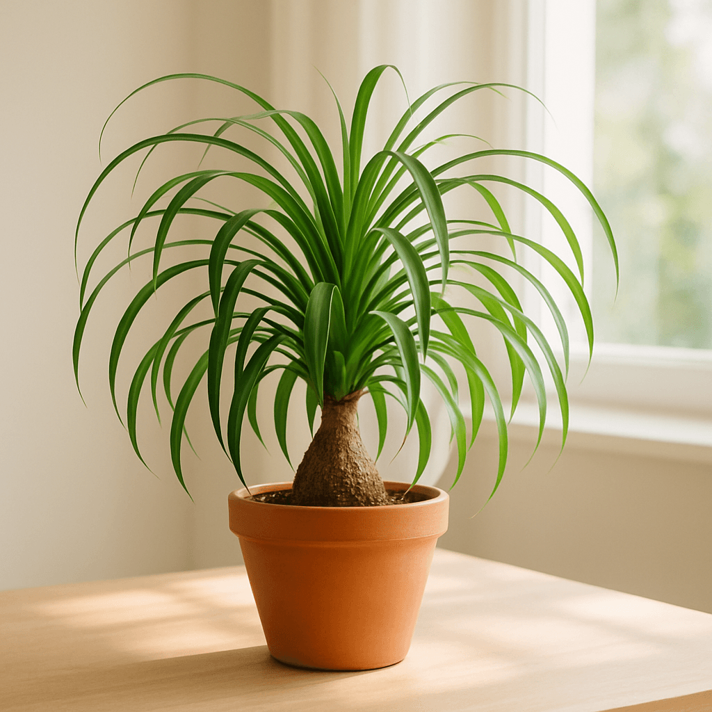 Ponytail Palm (Beaucarnea recurvata) in a pot near a window