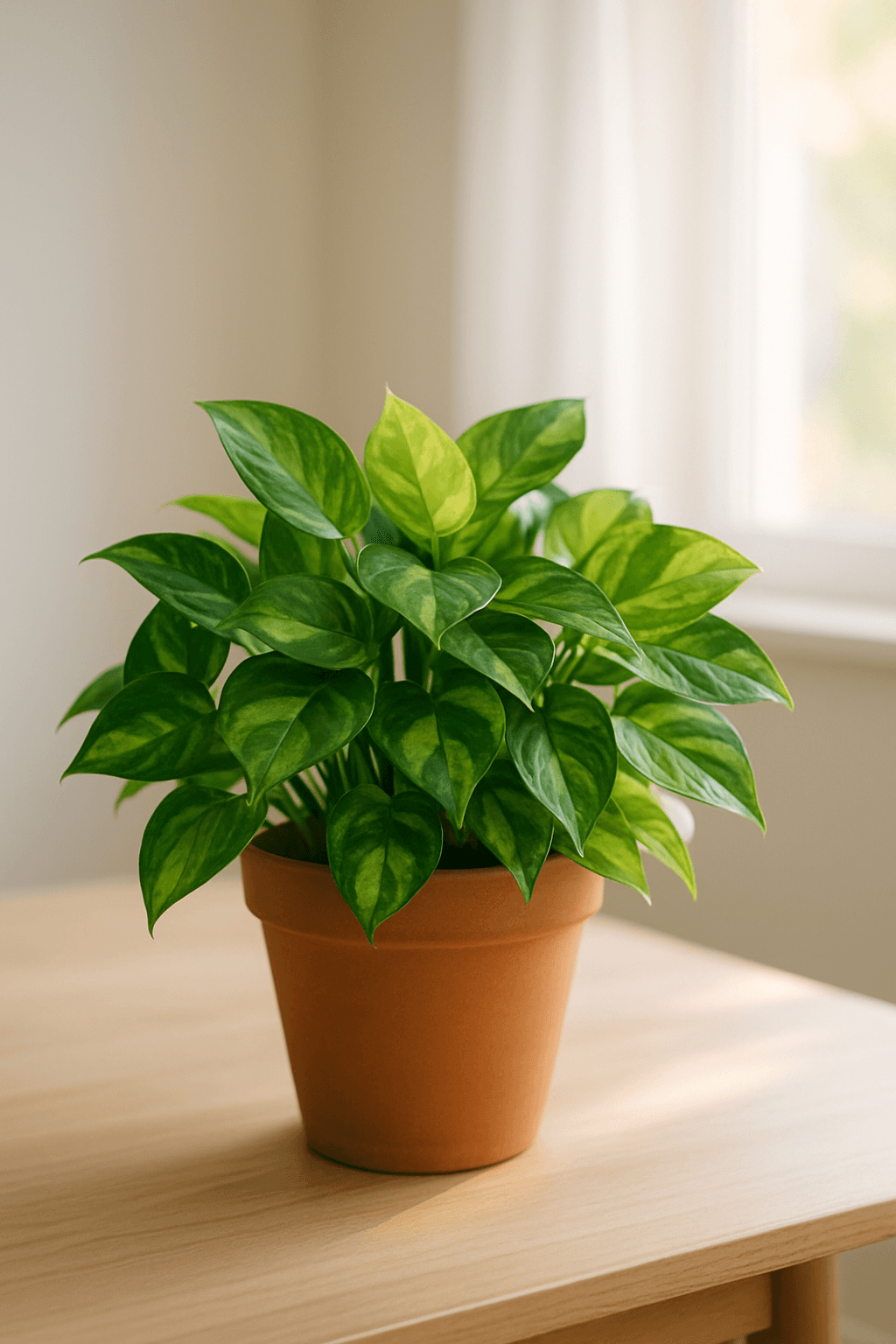 Global Green Pothos with two-tone green leaves showing lighter and darker green pattern