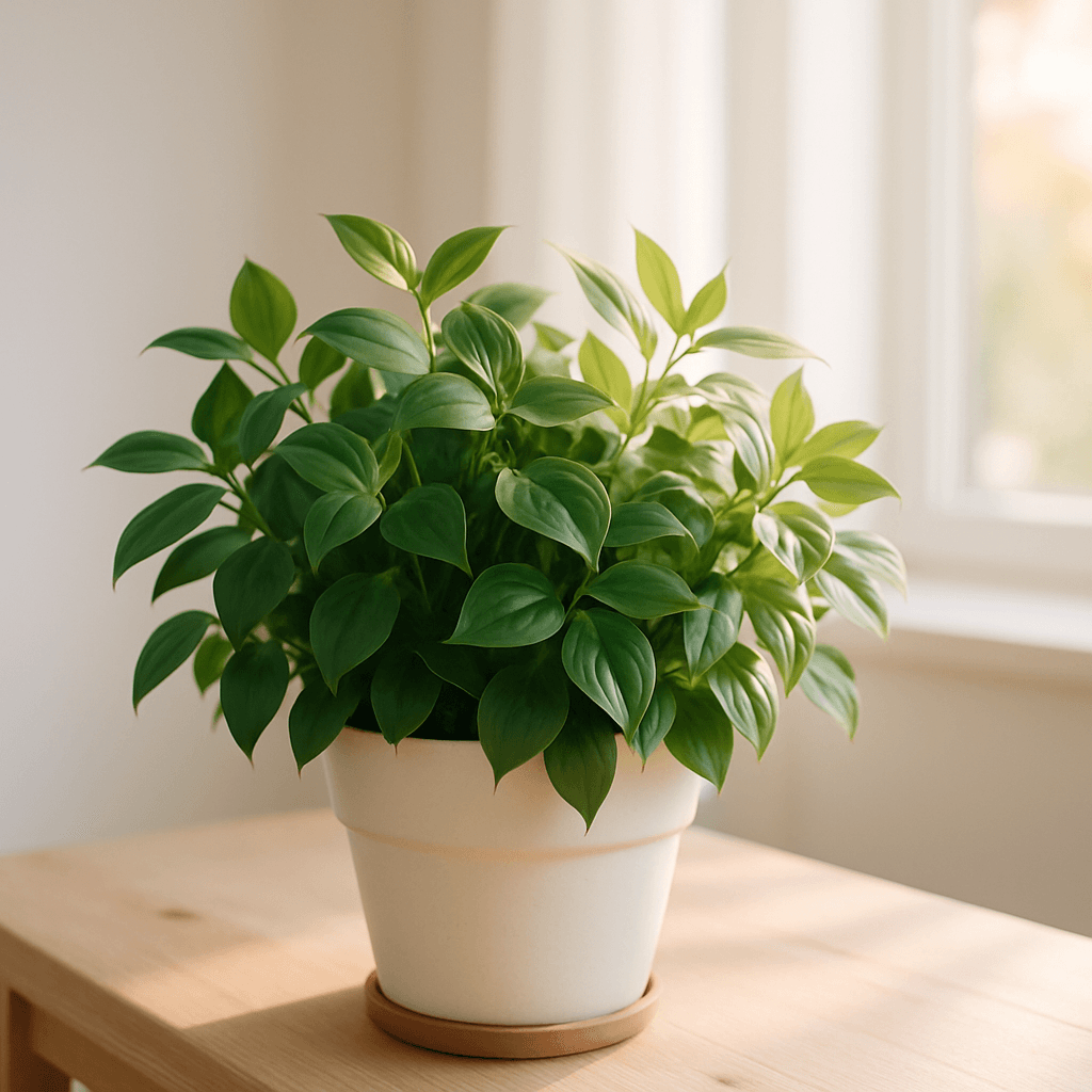 Tradescantia (Tradescantia zebrina) in a pot near a window
