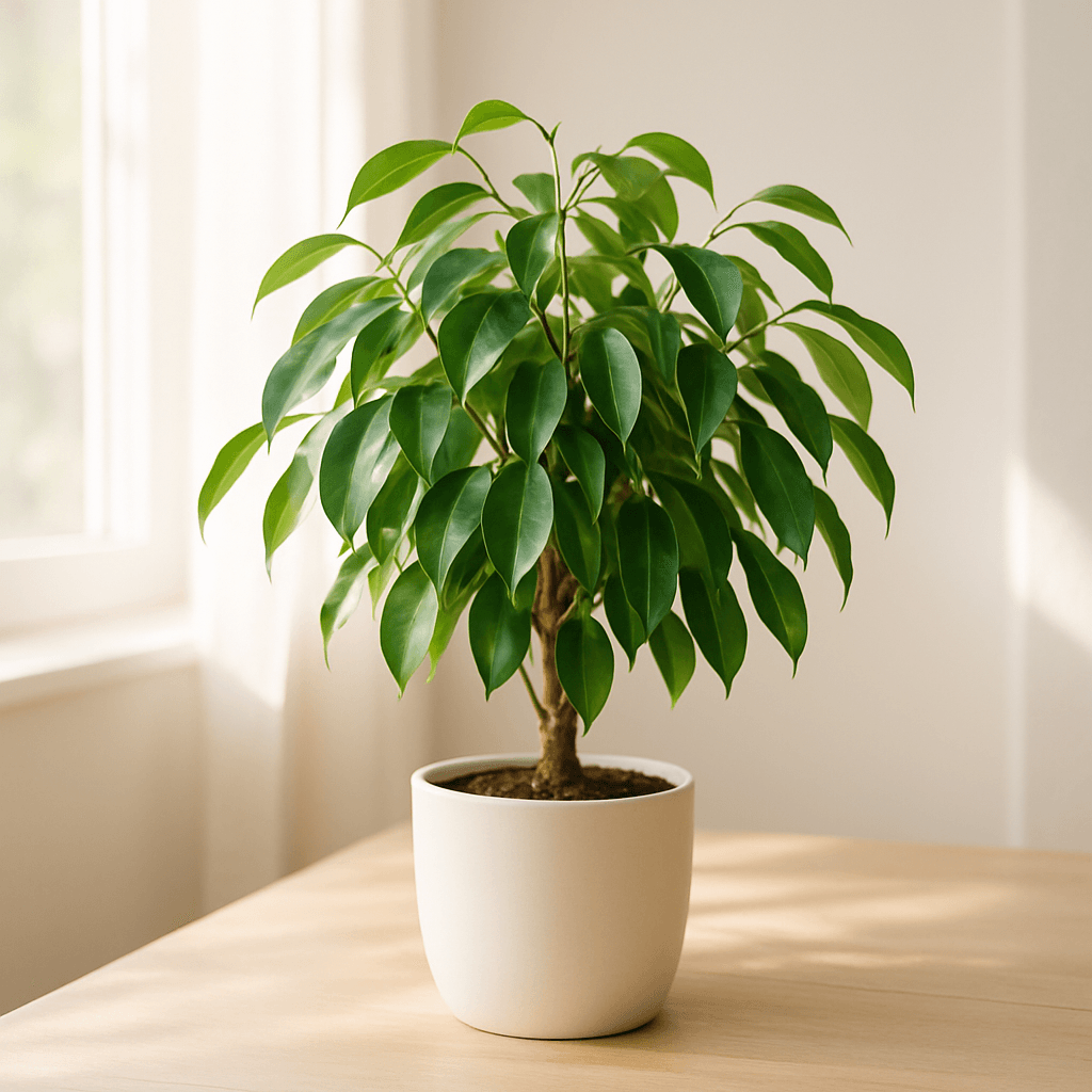 Weeping Fig (Ficus benjamina) in a pot near a window